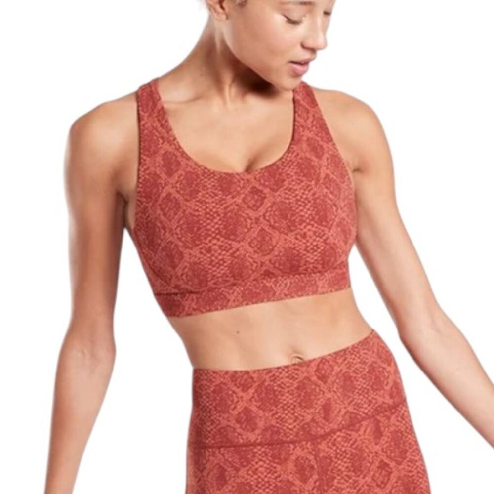 Athleta Ultimate Snake Bra D-DD Russet Brown XXS NWT